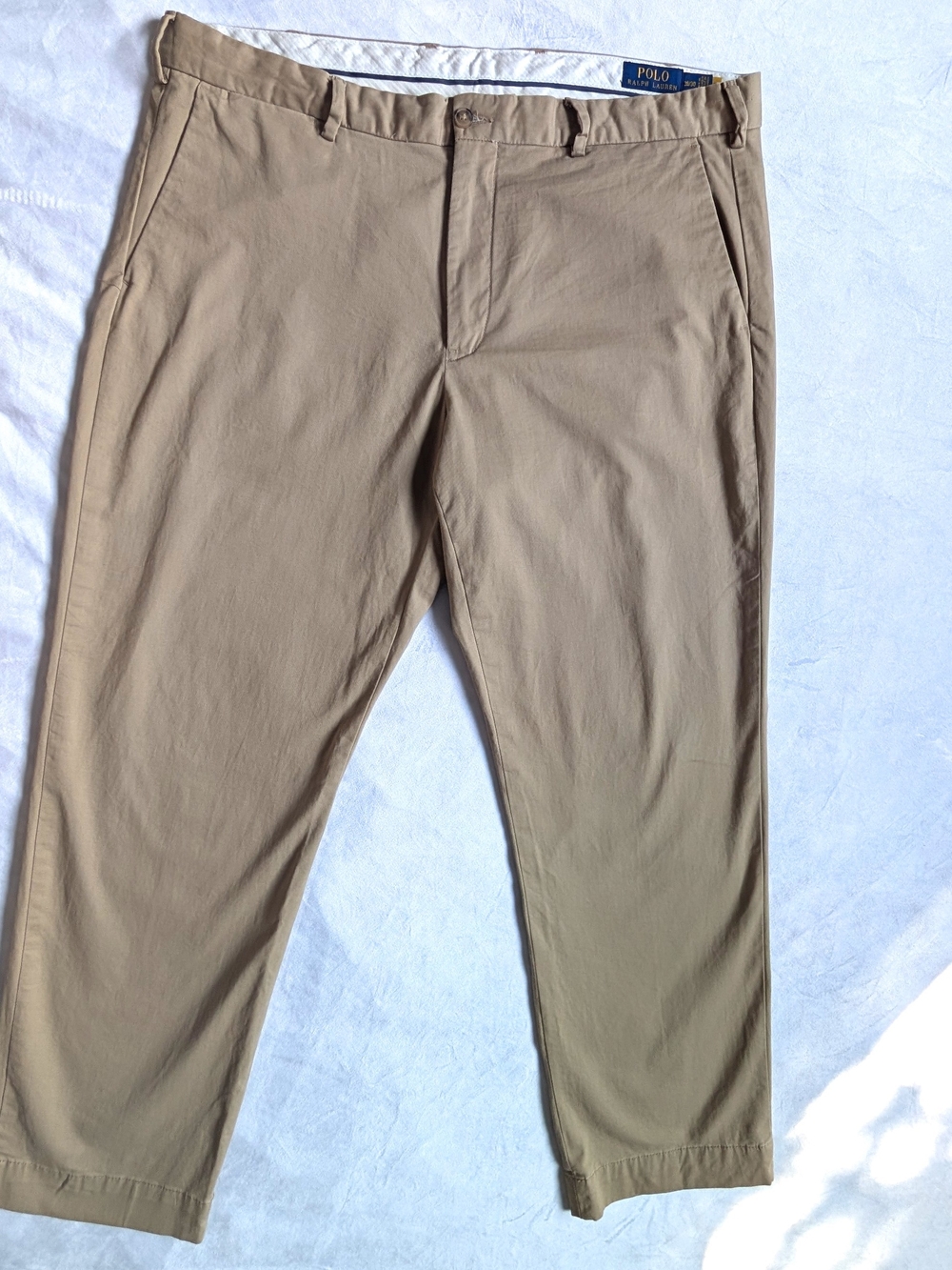Mens Polo Ralph Lauren 38×30 Newport Stretch Straight Fit Chino Pants Beige